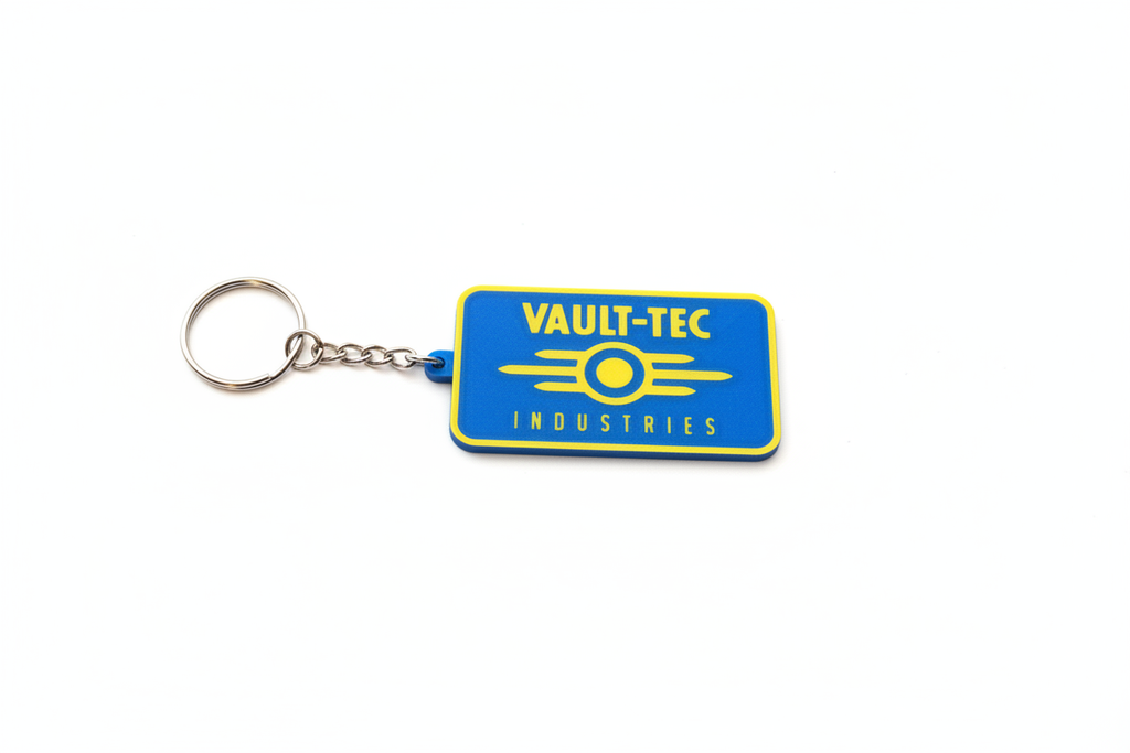 Vault-Tec Industries Keychain Clean White